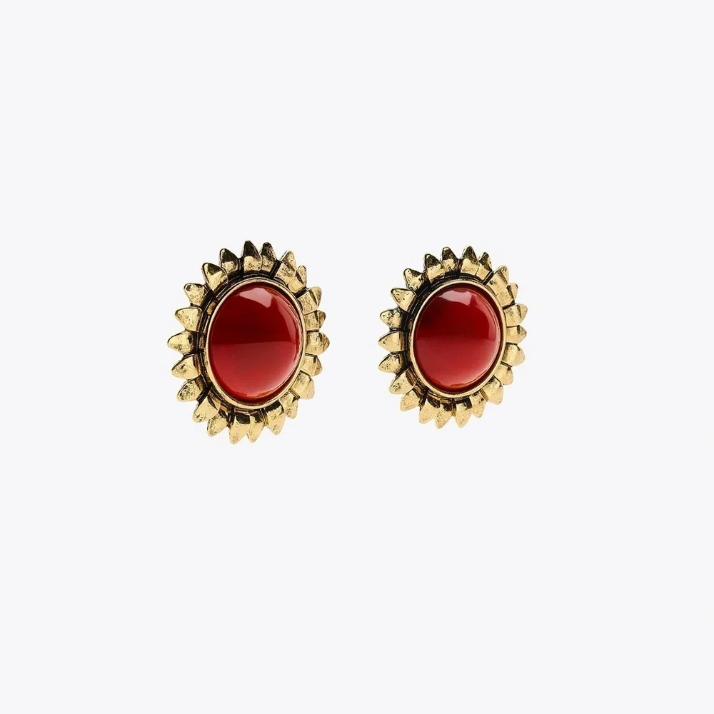 Zara Radiant Gold and Red Earrings